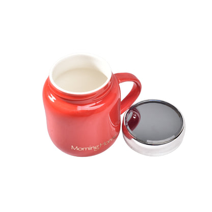 MUG POCILLO CON TAPA CERAMICA