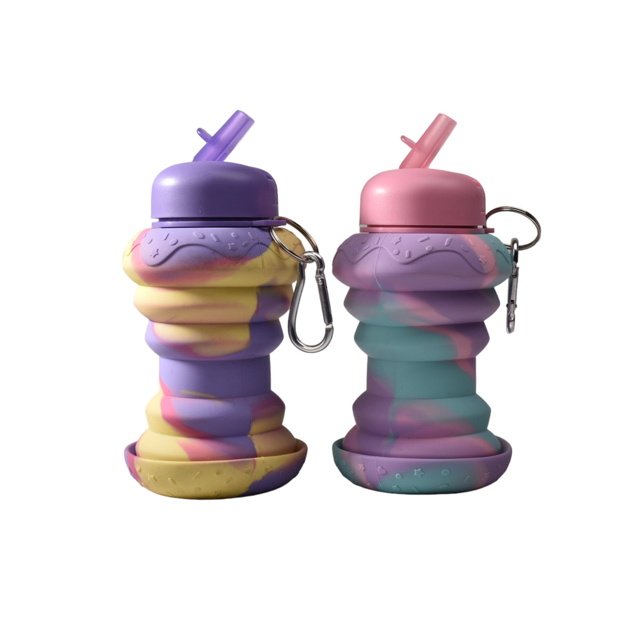 botella de agua plegable 550ml silicona mujer