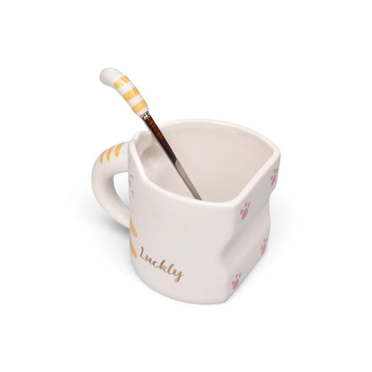 MUG POCILLO CERAMICA CON CUCHARA 360ML