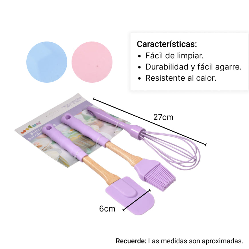 set utensilios cocina globo manual, pala y brocha