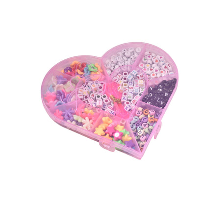 SET KIT FORMA CORAZON PARA HACER PULSERAS PLASTICO DIM:16x15