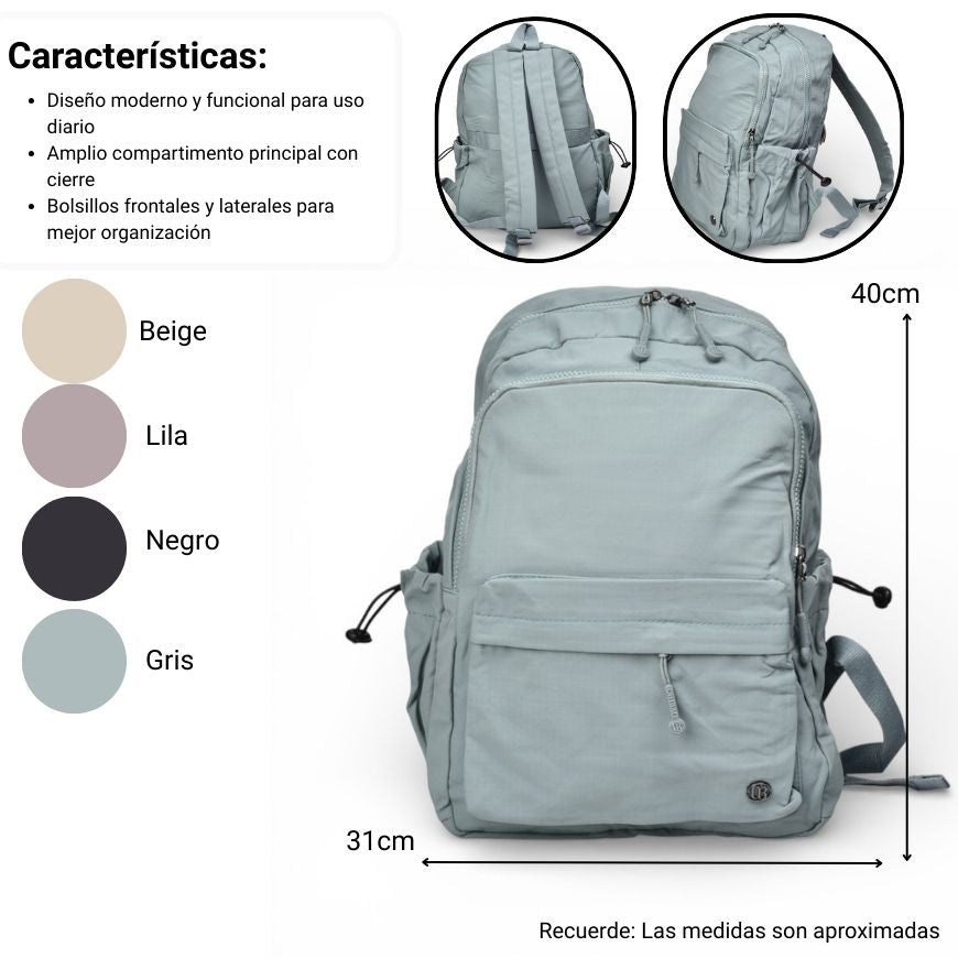 maleta morral poliester dim:31x40x13