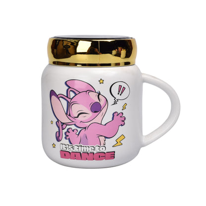 MUG POCILLO CERAMICA PERSONAJE CON TAPA ESPEJO 420ML