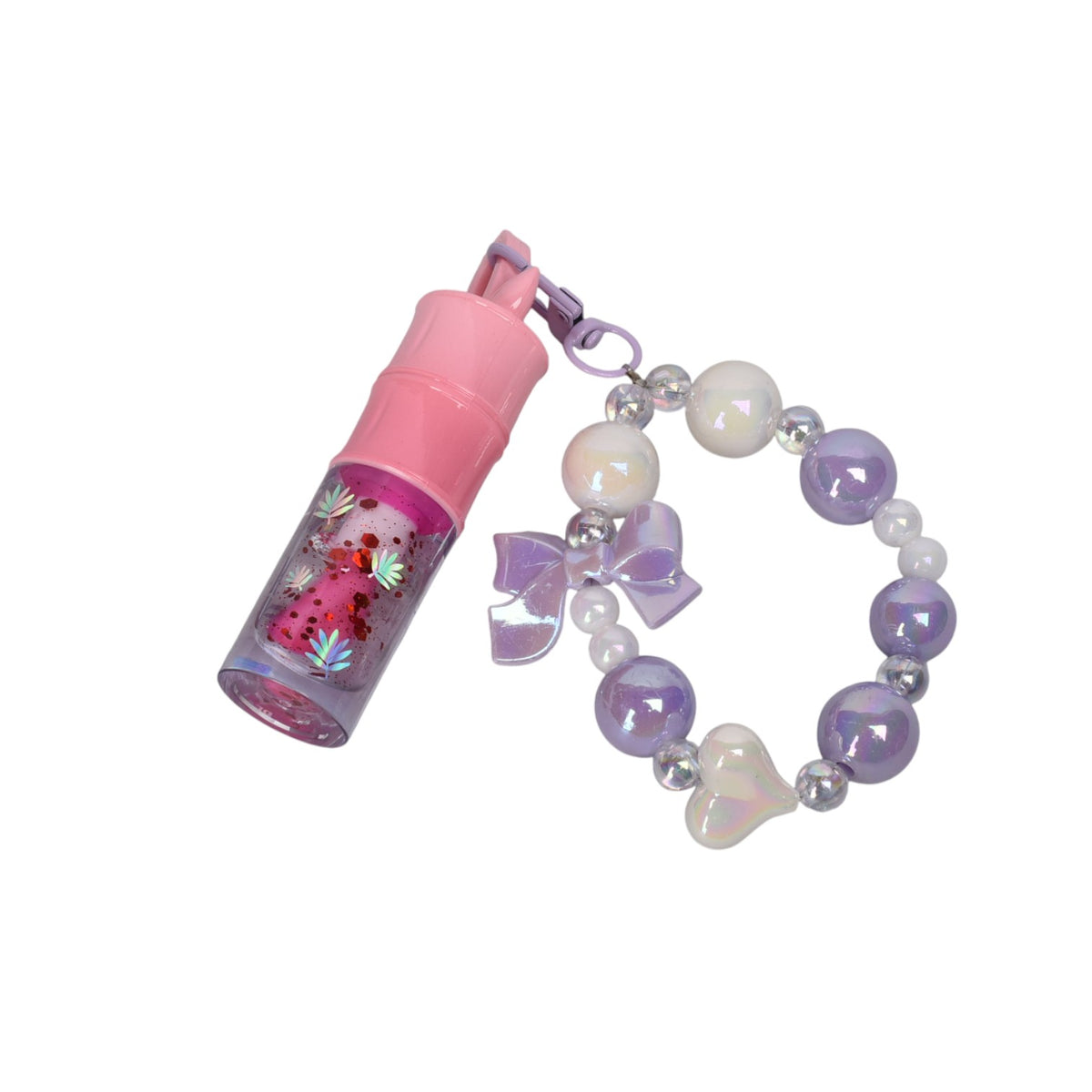 llavero con brillo plastico dim:9x2