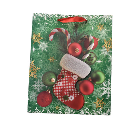 BOLSA REGALO EN PAPEL NAVIDAD TAMAÑO MEDIANO 32X26CM