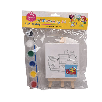 SET LIENZO CUADRADO CON SOPORTE MADERA+FIBRA CON TEMPERAS