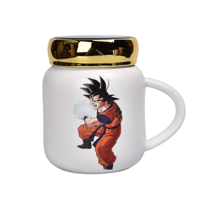 MUG POCILLO CERAMICA PERSONAJE CON TAPA ESPEJO 420ML