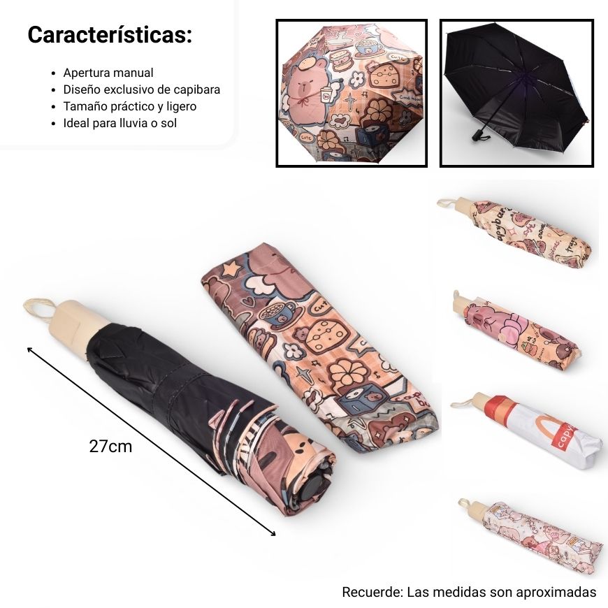 sombrilla manual capybara dim:27x5x5