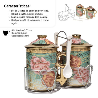 SET TETERA 2PCS CON CUCHARA Y BASE 260ML