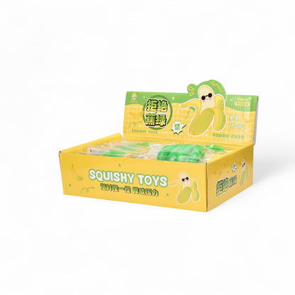 SQUISHY FORMA BANANO ANTI ESTRES ELASTICO CAUCHO DIM:7CM