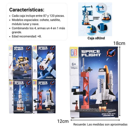 BLOQUES FICHAS PLASTICA ASTRONAUTA ARMABLE REF:123-703-705-706-707