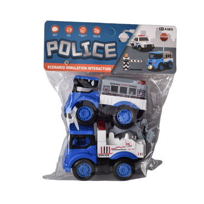 JUGUETE SET POR 2 UNIDADES CARROS DE POLICIA PLASTICOS