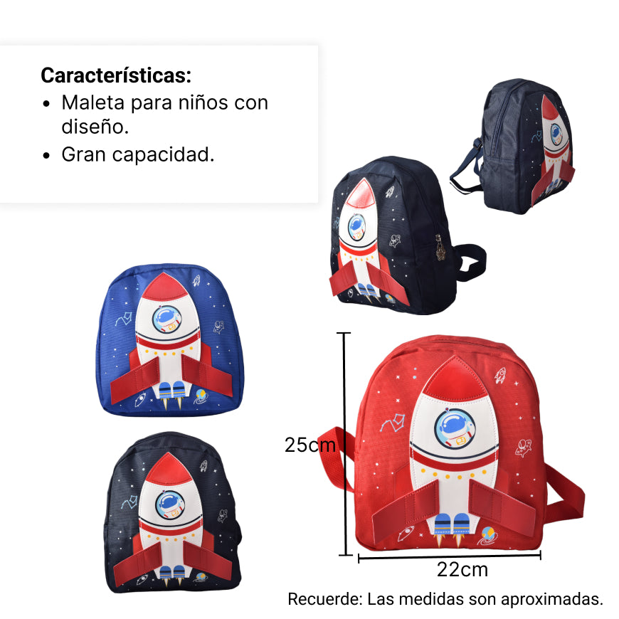 morral de niño pequeño de nave espacial