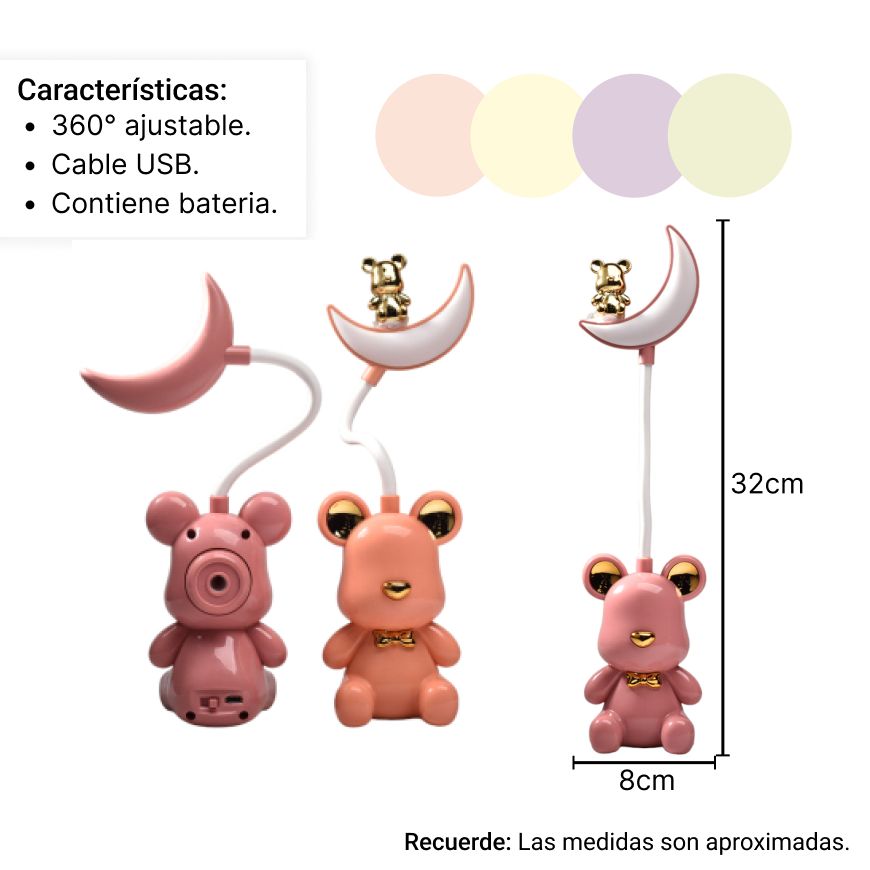 lampara forma oso ajustable escritorio mesa