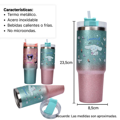 TERMO METALICO 890ML PERSONAJE DIM:8X23