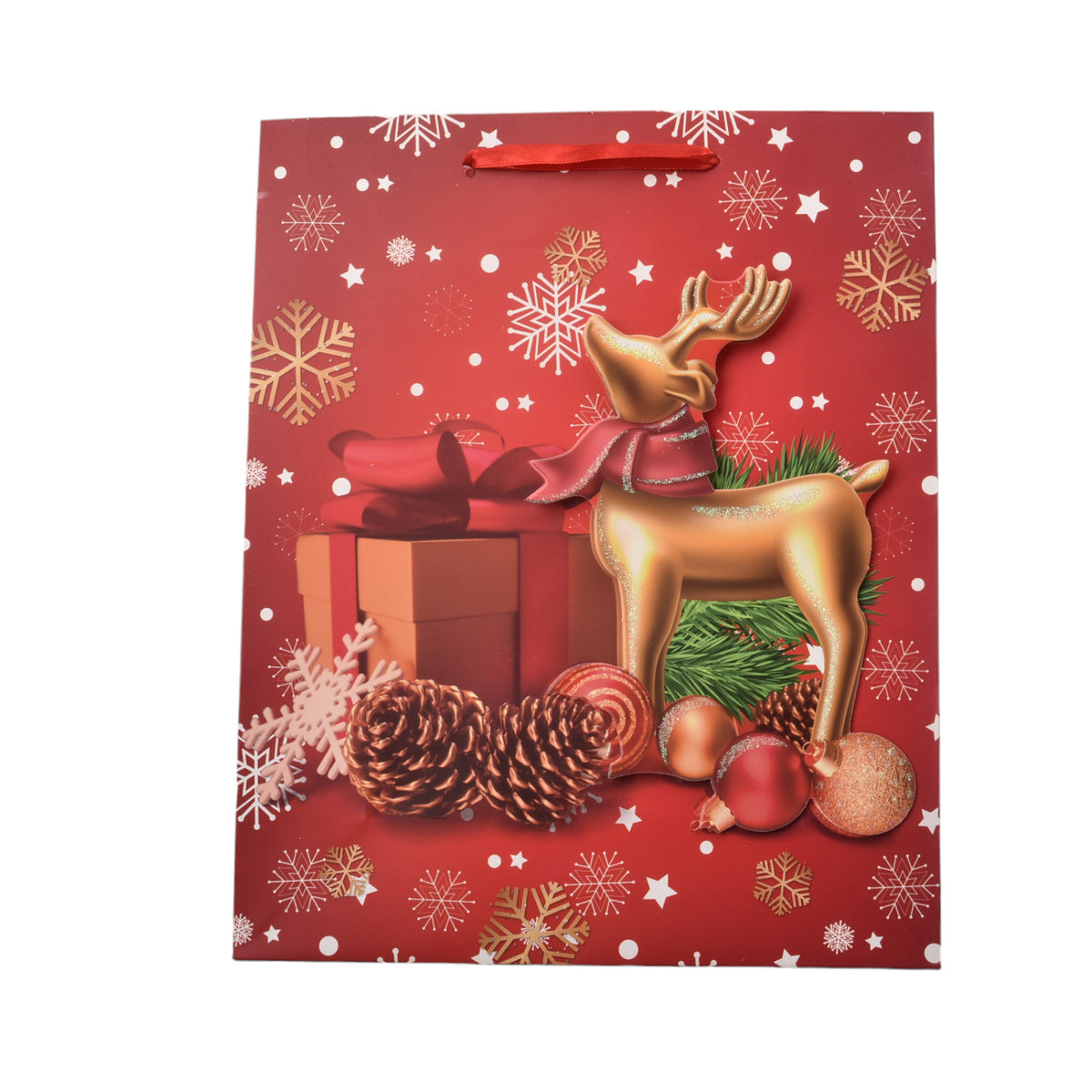 bolsa regalo en papel navidad tamaño mediano 32x26cm