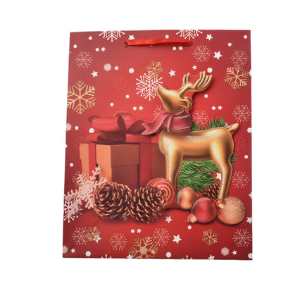 BOLSA REGALO EN PAPEL NAVIDAD TAMAÑO MEDIANO 32X26CM