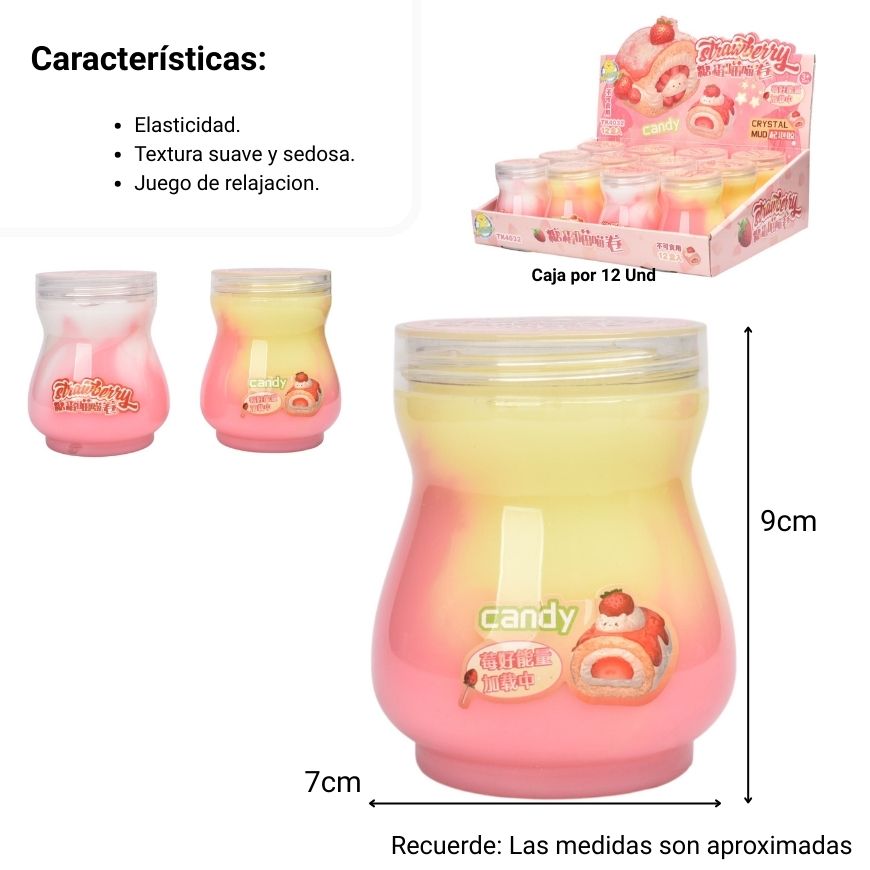 slime gel moldeable plastico varios colores dim:6x6x9