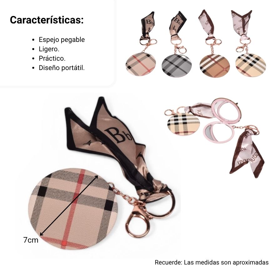espejo redondo pequeño de cartera cuadros