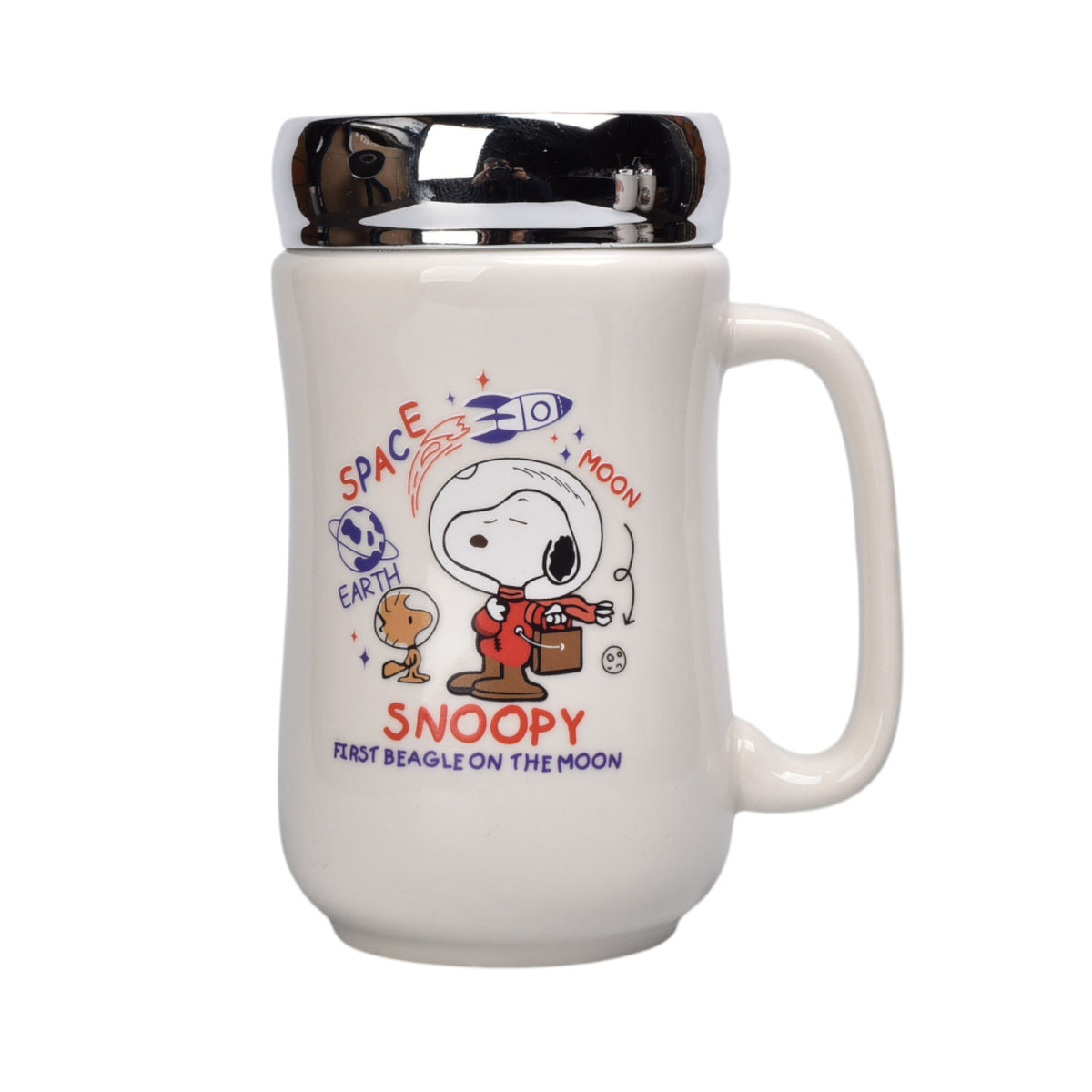 mug pocillo ceramica con tapa personaje 420ml dim:8x8x14