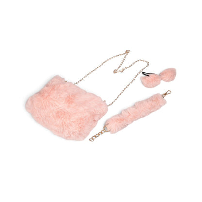 CARTERA BOLSO MANOS LIBRES CON CORREA PELUCHE DIM:16X17CM
