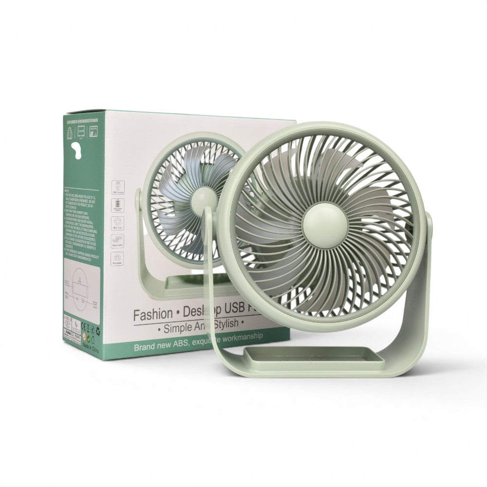 ventilador recargable plastico con cable usb dim:15x17x9