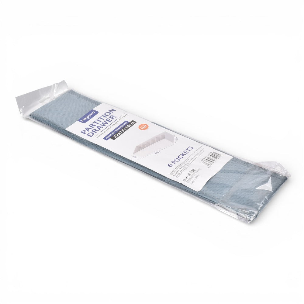organizador de ropa con 6 divisiones fibra poliester dim:32x15x10