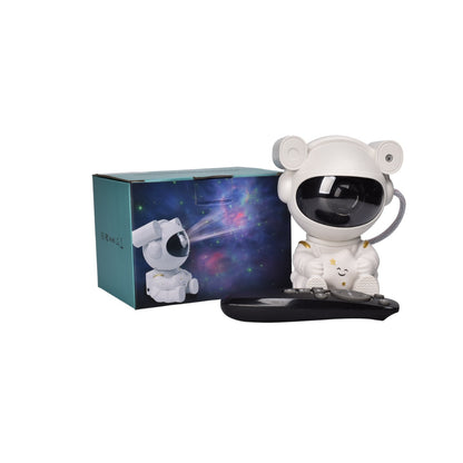PROYECTOR CON CABLE USB RECARGABLE FORMA ASTRONAUTA PLASTICO