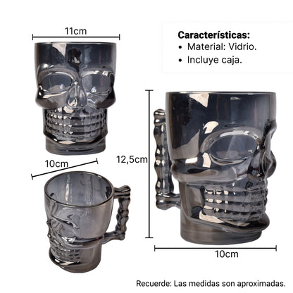 VASO CALAVERA EN VIDRIO