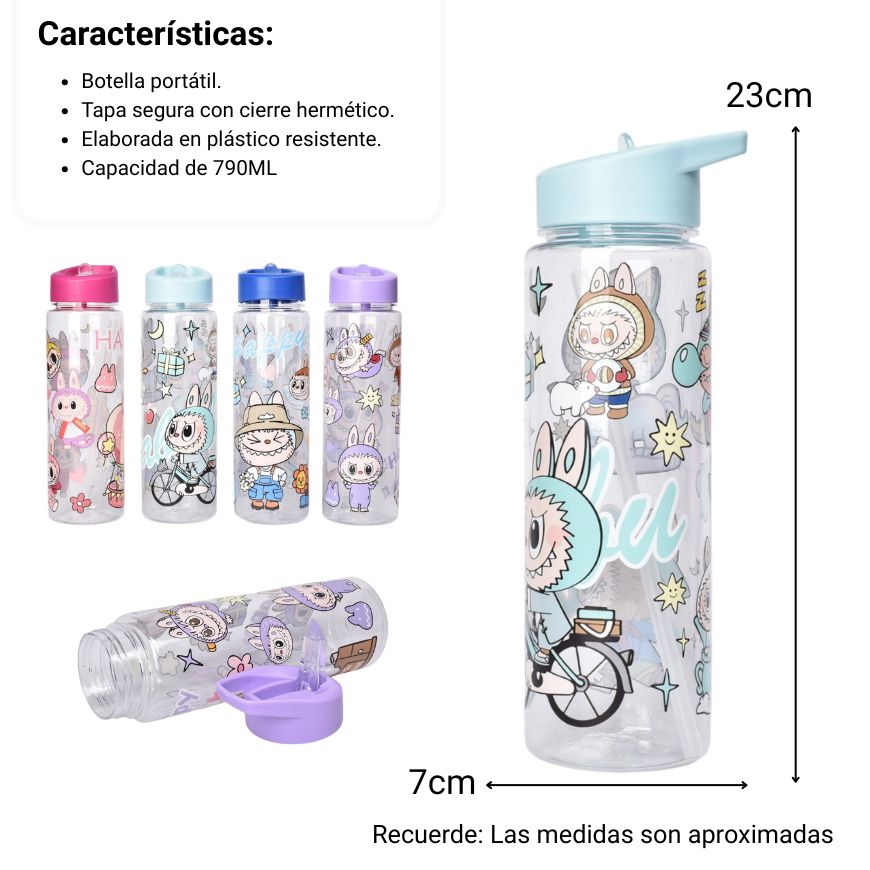 botella de agua 790ml plastica