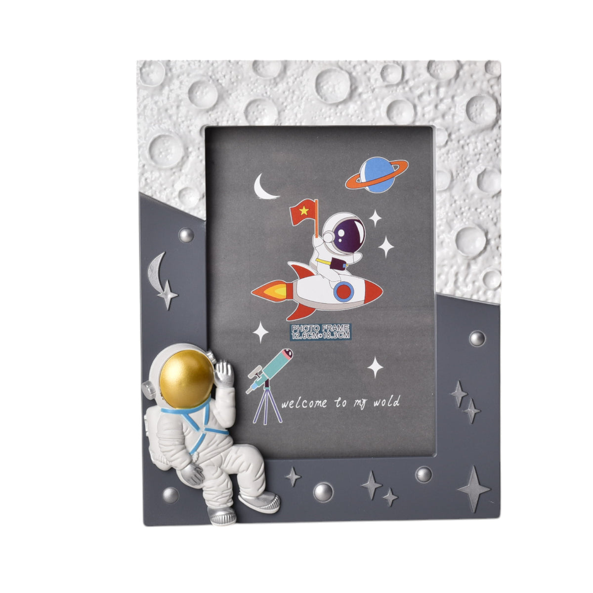 portaretrato forma astronauta plastico dim:24x19x2