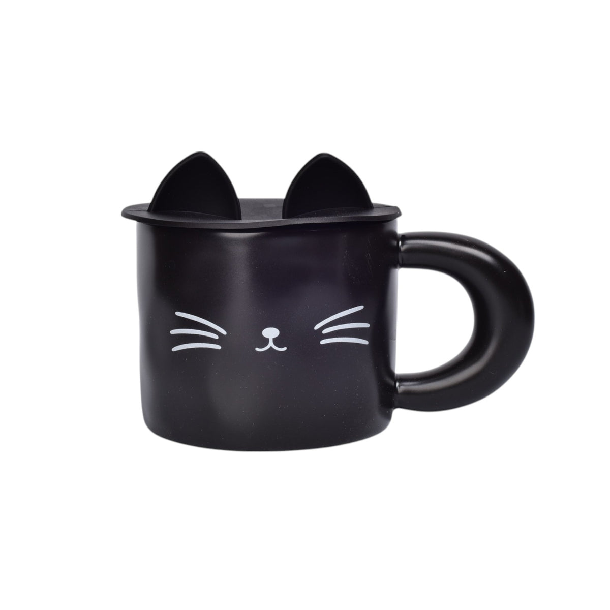 mug pocillo ceramica diseños de gato con tapa dim:9x9x7