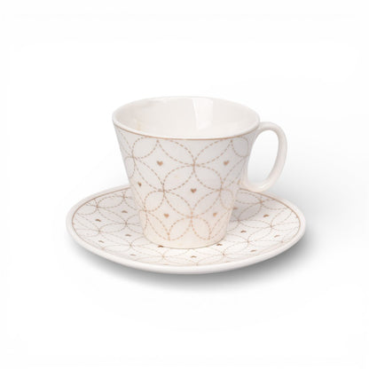 SET POCILLO CON PLATO BLANCO CERAMICA 80ML DIM:6X6X5