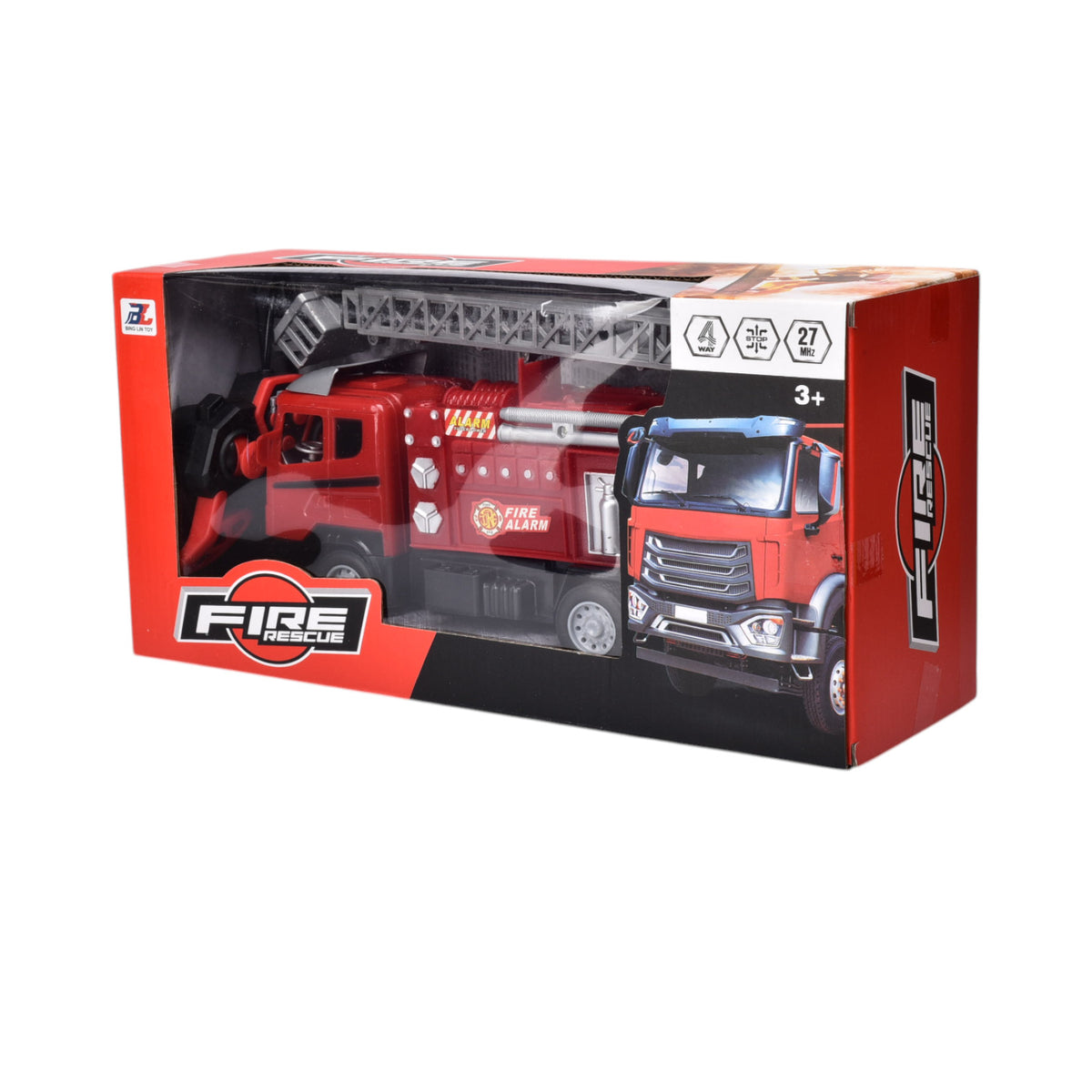 juguete carro de bomberos con control remoto dim:35x11x16