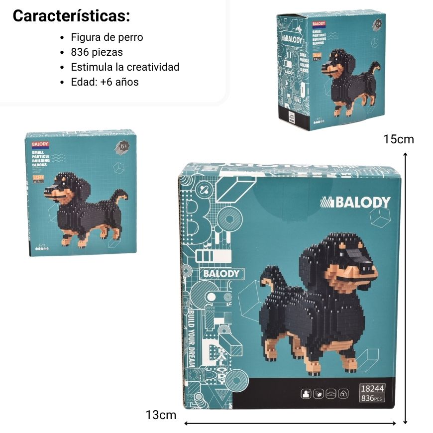 juguete armable coleccionable perro dim: 13.5*15*8