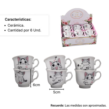POCILLO SET 6PCS CERAMICA DIM:5*6*6CM