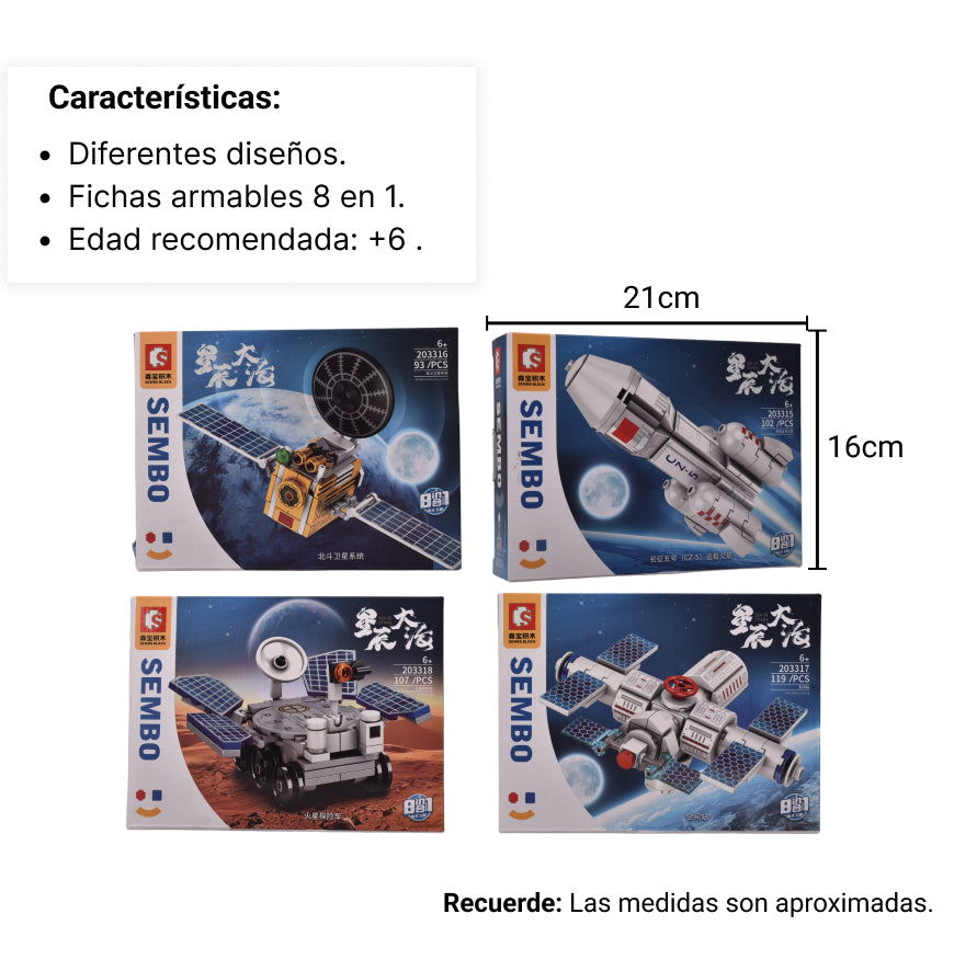 fichas de armar nave espacial en plastico dim:21x16x4cm