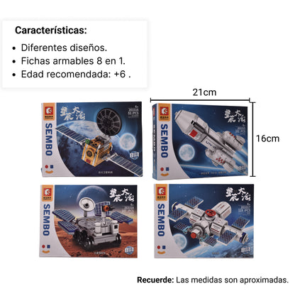 FICHAS DE ARMAR NAVE ESPACIAL EN PLASTICO DIM:21X16X4CM