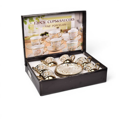 SET 6PCS POCILLO CERMICA CON PLATO 80ML