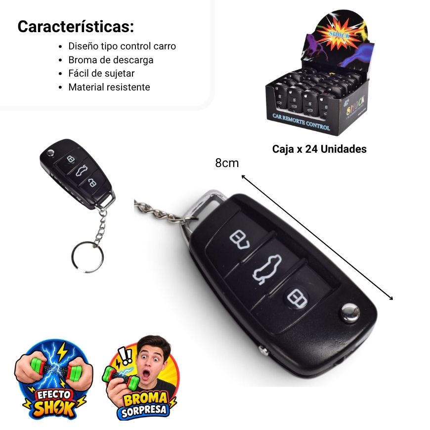 llavero broma shock forma control carro dim:7x3.2cm