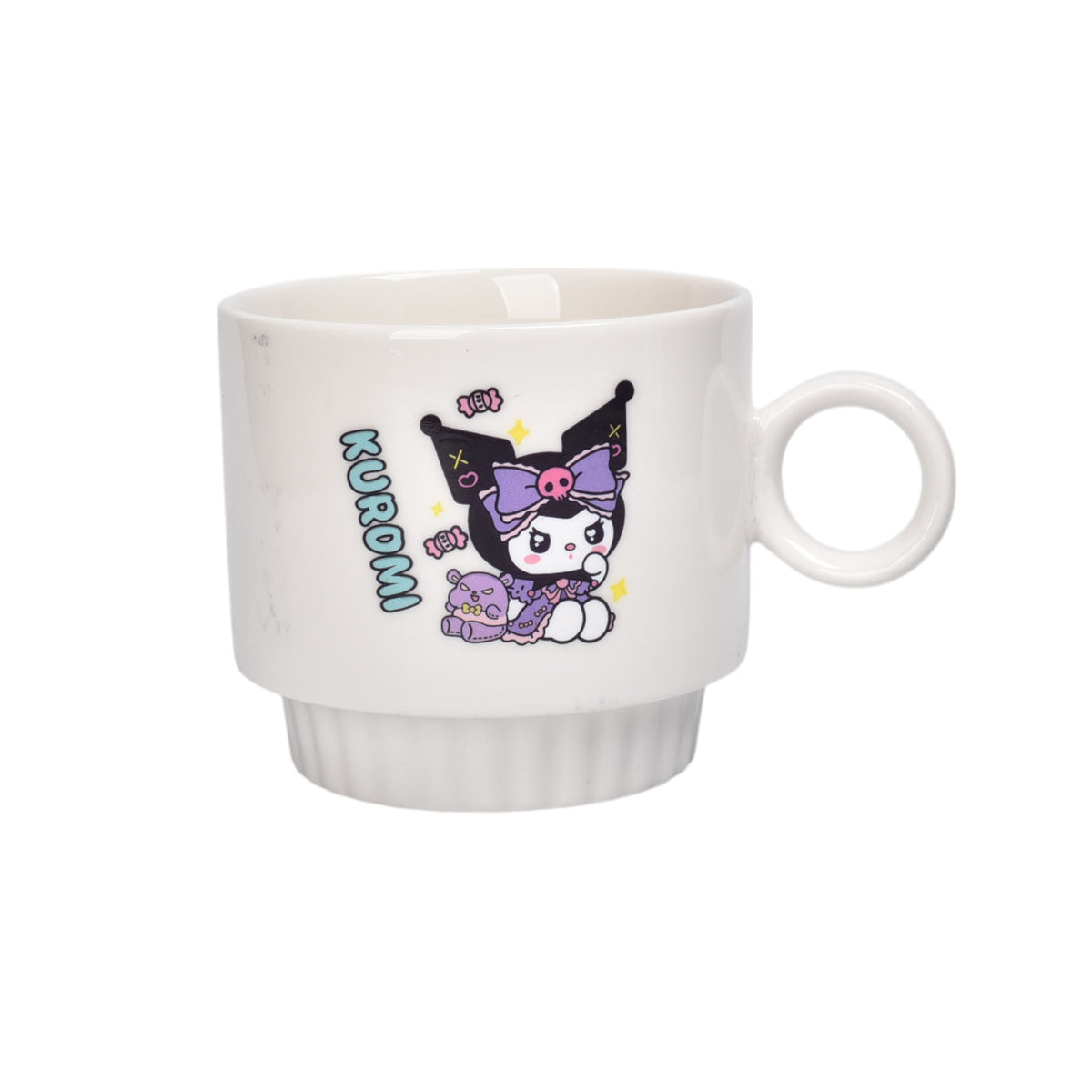 set 4pcs pocillos con base ceramica 250ml personaje