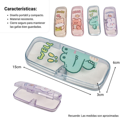 ESTUCHE PARA GAFAS PLASTICO TRANSPARENTE DIM: 14X5X3