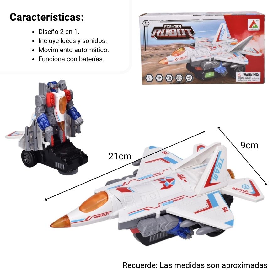 juguete carro transformable plastico dim:21x9x12