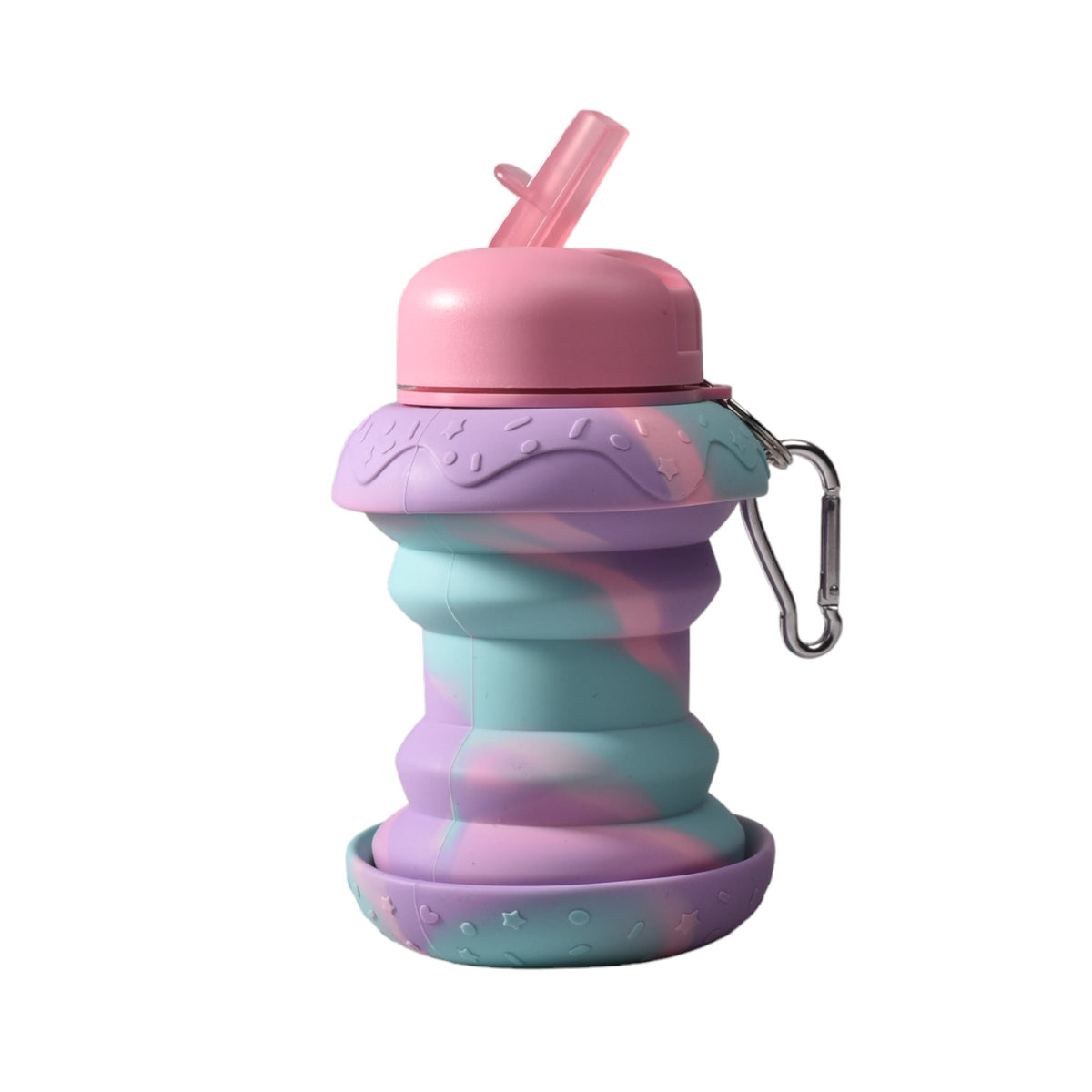 botella de agua plegable 550ml silicona mujer