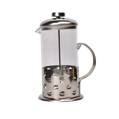 CAFETERA PRENSA FRANCESA ACERO Y VIDRIO DIM:10X10X20