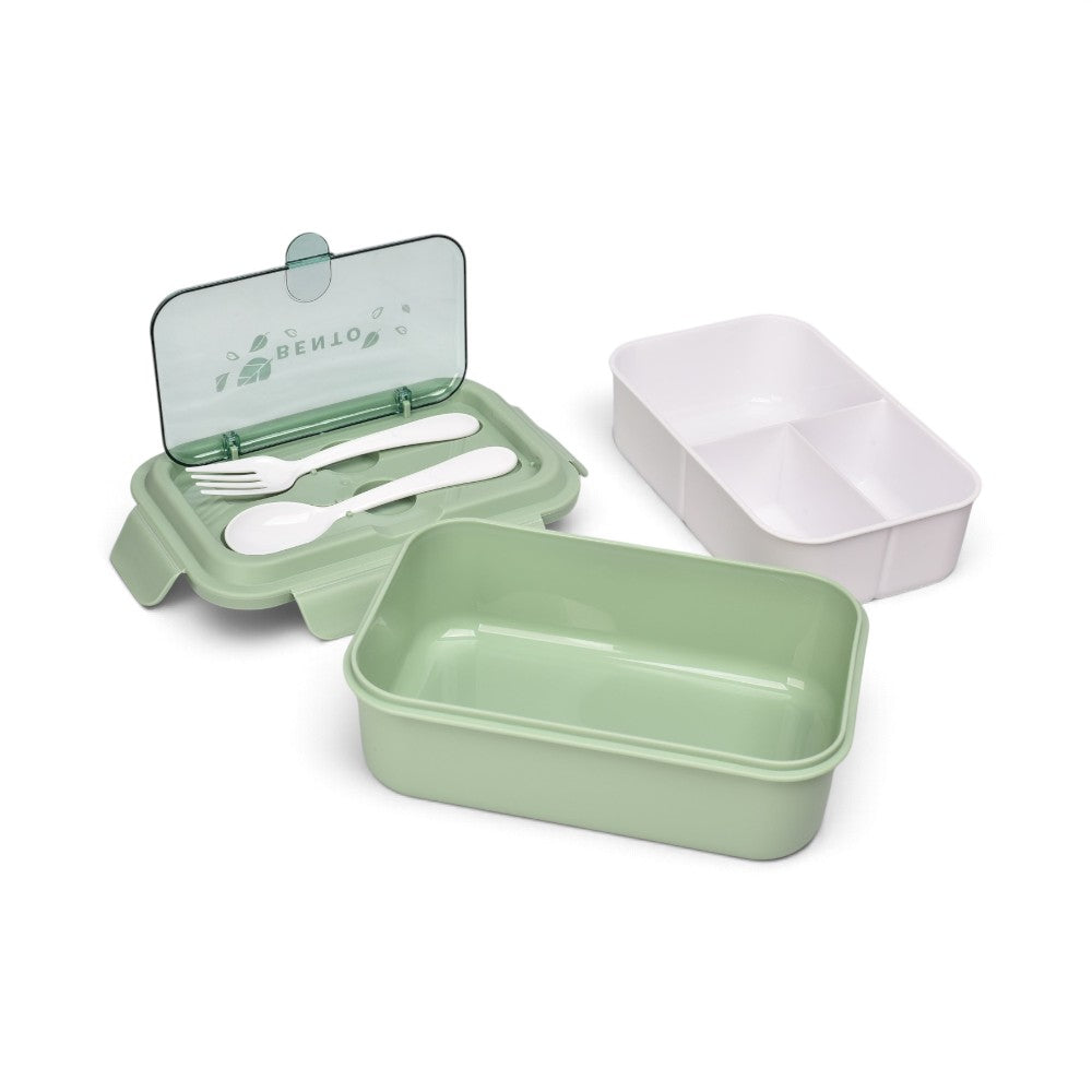 portacomida con cubiertos plastico 930ml