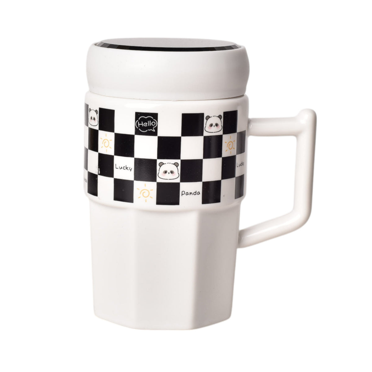 mug pocillo ceramica con tapa diseño osos 450ml dim:13*13*6