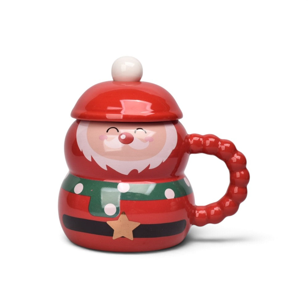 mug pocillo ceramica con tapa y cuchara 360ml
