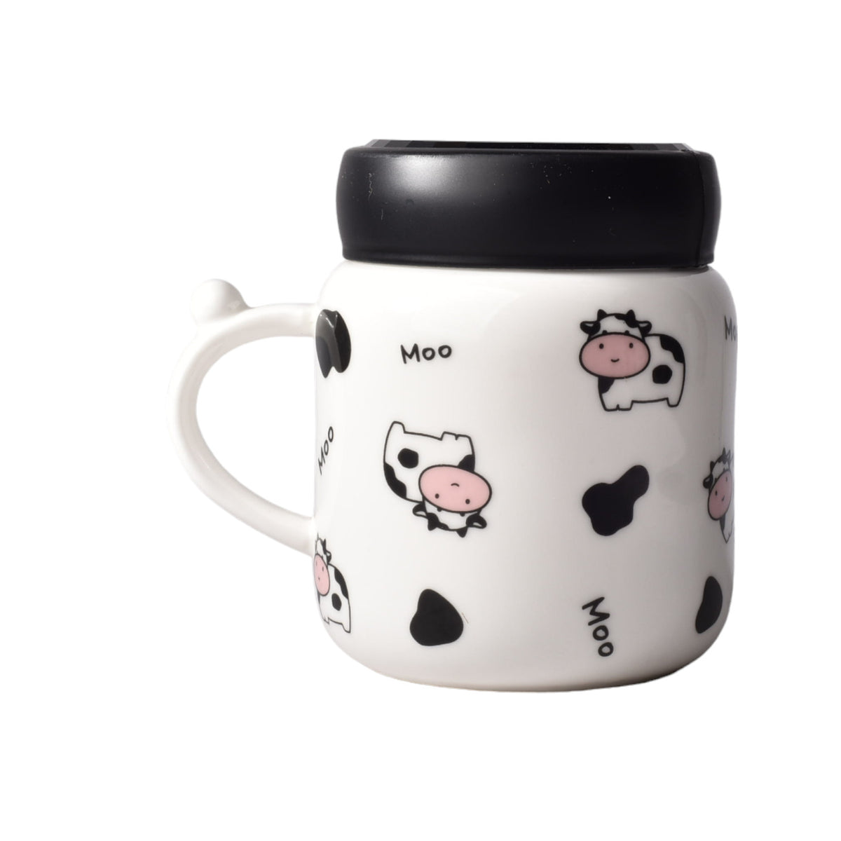mug pocillo ceramica diseños de vacas con tapa de 380ml