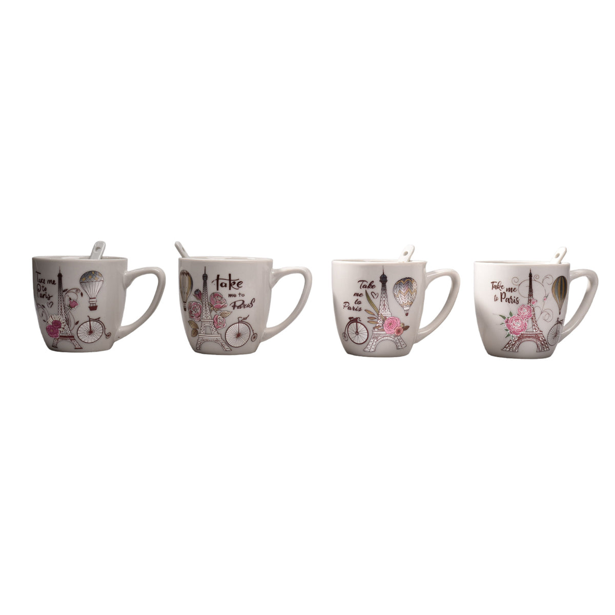 pocillo en ceramica con cuchara dim: 14x14x7